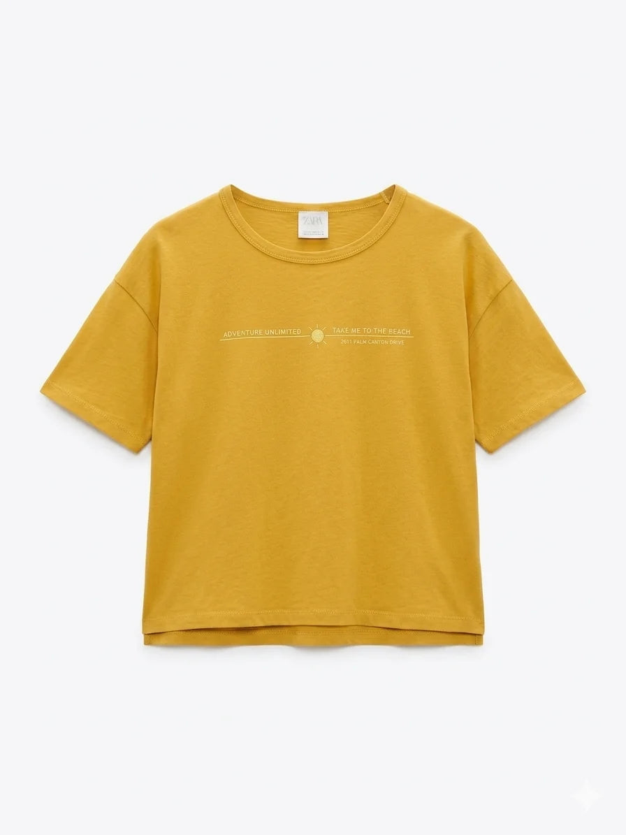Zara Girl's Yellow T-Shirt | Zara In Lebanon