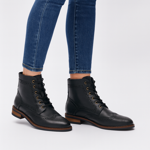 Tata Italia Women's Black Leather Laced Casual Shoes | Tata Italia In Lebanon