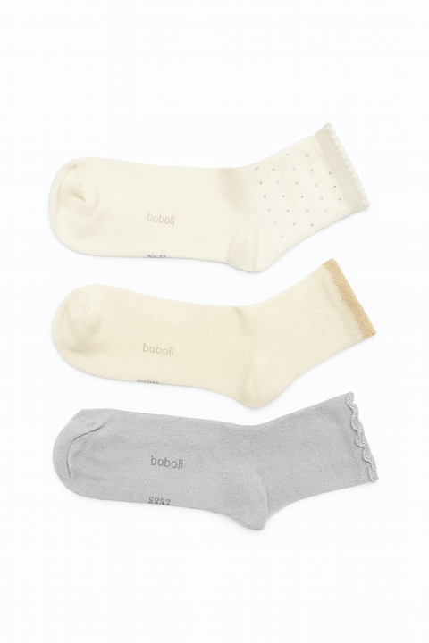 Boboli Girl's Multicolor Socks Set Of 3 |Boboli in Lebanon