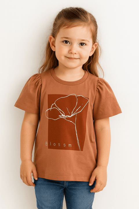 POMPdeLUX Girl's Rose Short-Sleeve T-shirt |POMPdeLUX in Lebanon