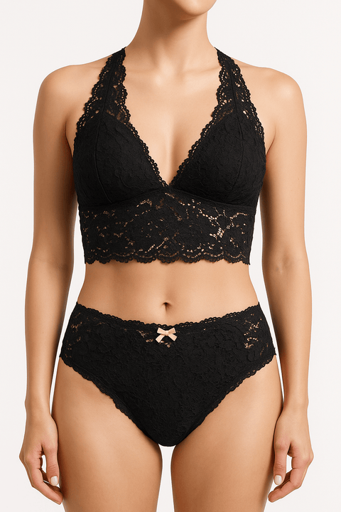 Demar Women's Navy Halter Neck Lingerie Set | Demar In Lebanon