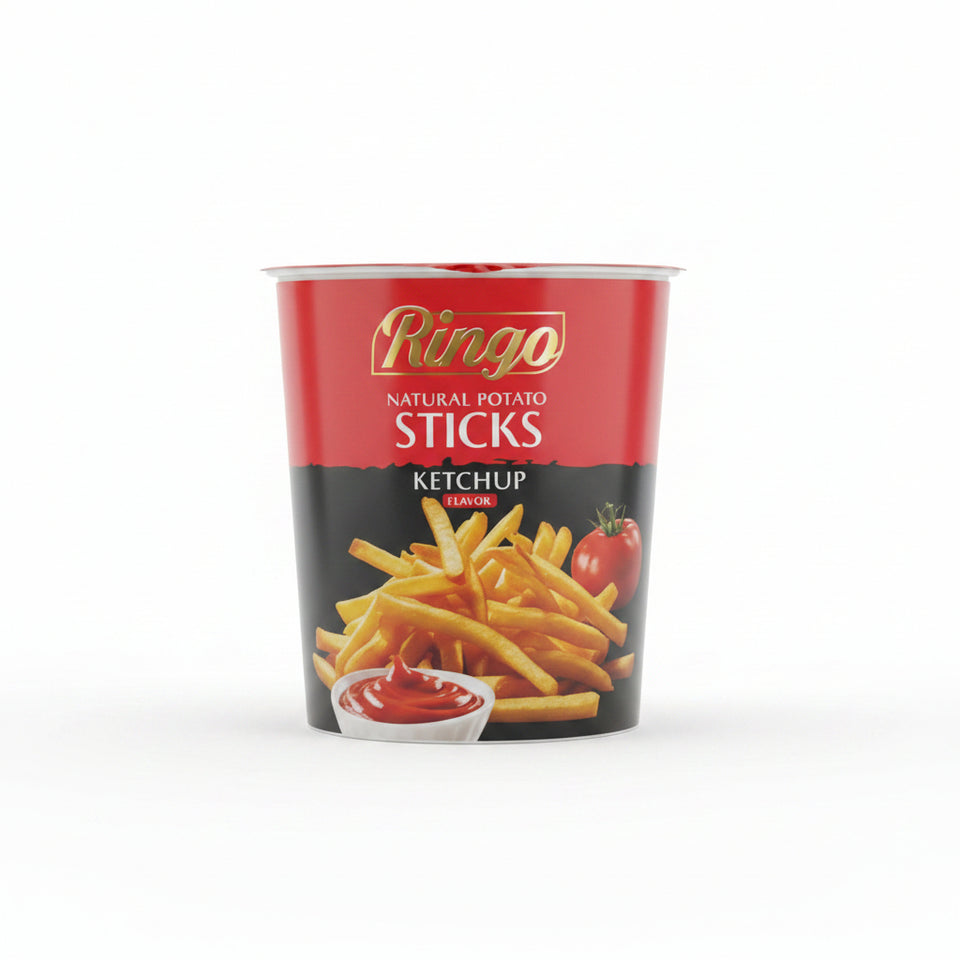Ringo Natural Potato Sticks Ketchup Flavor 45g | Ringo In Lebanon