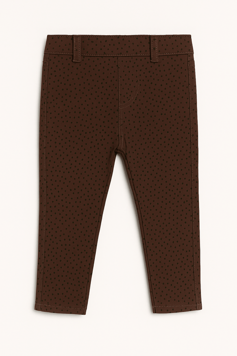 POMPdeLUX Baby Girl's Dark Purple Dotted Trousers | POMPdeLUX in Lebanon