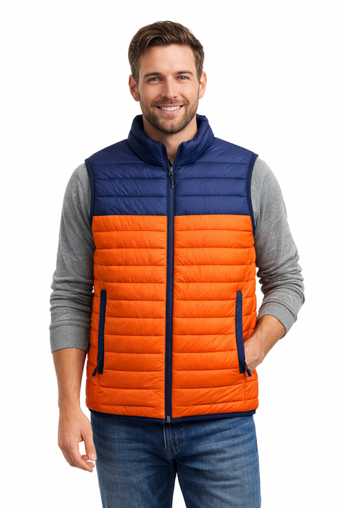 Club Room Men's Navy & Orange Regular Fit Puffer Vest |Club Room In Lebanon