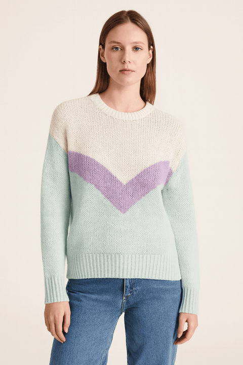 Sublevel Women's Multicolor Round Neck Knitted Sweater | Sublevel In Lebanon
