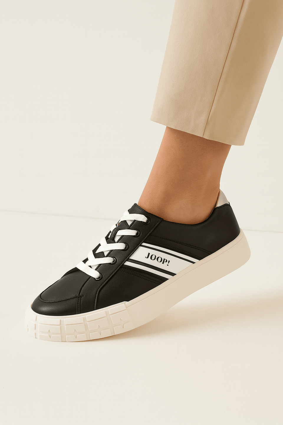 Joop Women's Black & White Lista Marna yd6 Sneakers | Joop In Lebanon