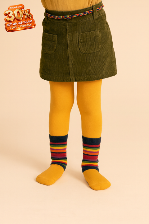 Boboli Baby Girl's Yellow Striped Tights | Boboli in Lebanon