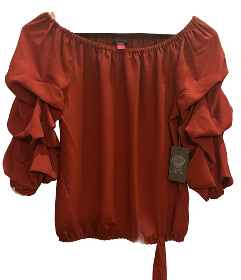 Vince Camuto Women's Burgundy Off-The-Shoulder Blouse | Vince Camuto In Lebanon