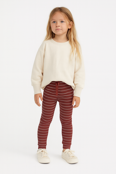 POMPdeLUX Girl's Burgundy Striped Trousers  |POMPdeLUX in Lebanon