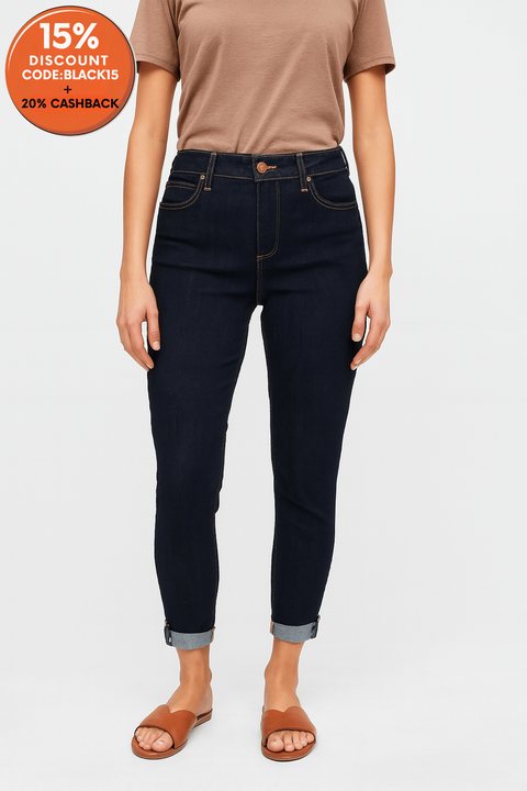Lee 401 Women's Navy Blue Mid-Rise Regular Jeans | Lee in Lebanon