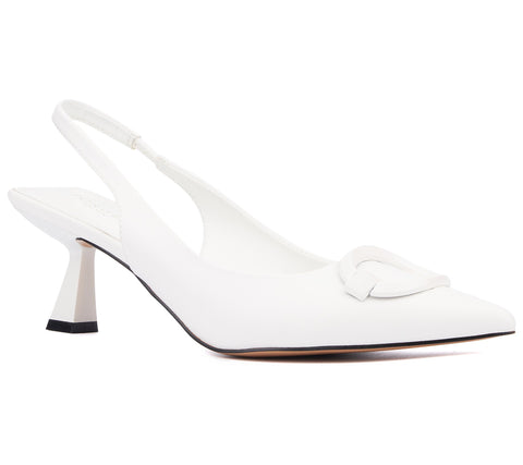 Torgeis Women's White Leather Heel | Torgeis In Lebanon