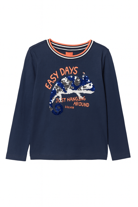 S.Oliver Girl's Navy Long-Sleeve Blouse |S.Oliver in Lebanon