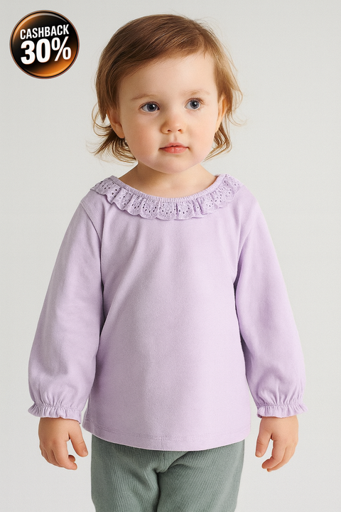 Sinsay  Fox & Bunny Baby Girl's Light Purple Long Sleeve Blouses | Sinsay In Lebanon