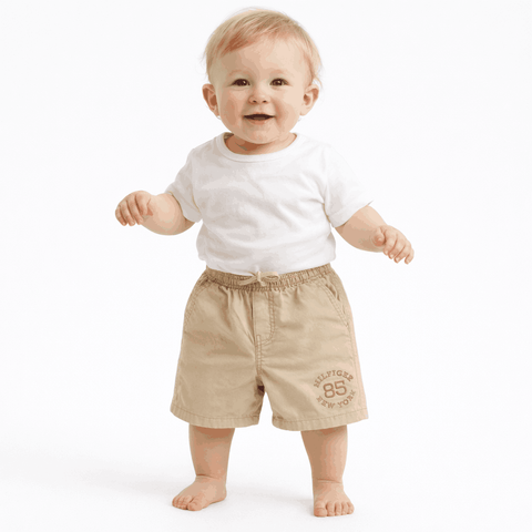 Tommy Hilfiger Baby Boys’ Beige Cotton Graphic Shorts | Tommy Hilfiger  in Lebanon