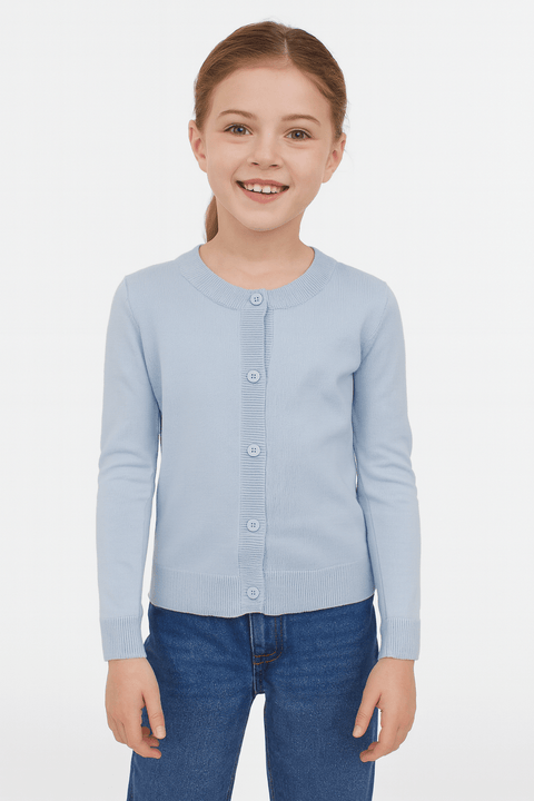 POMPdeLUX Girl's Blue Feodora  Knit Cardigan| POMPdeLUX in Lebanon