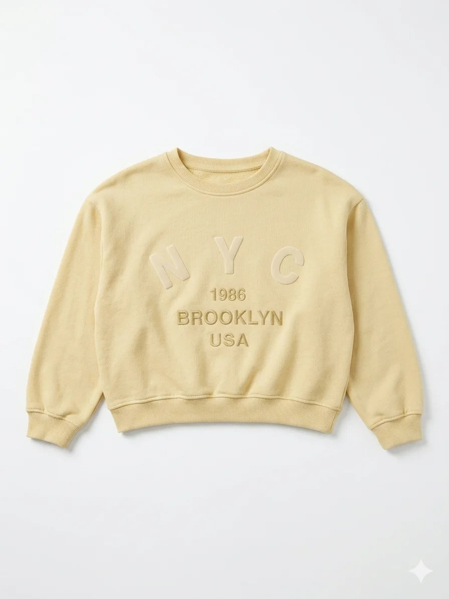 Zara Girl's Beige Printed Sweatshirt | Zara In Lebanon