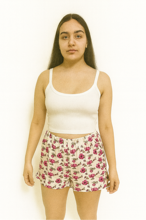 Forever 21 Women's White Floral Printed High Rise Short |Forever 21 In Lebanon