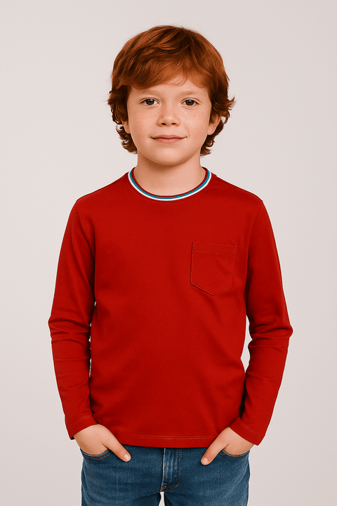 S.Oliver Boy's Red Long-Sleeve Blouse | S.Oliver in Lebanon