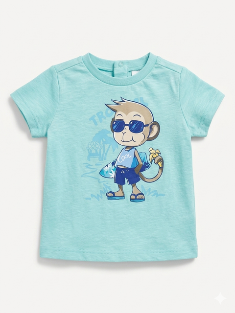 Charanga Baby Boy's Aqua Printed T-Shirt | Charanga In Lebanon