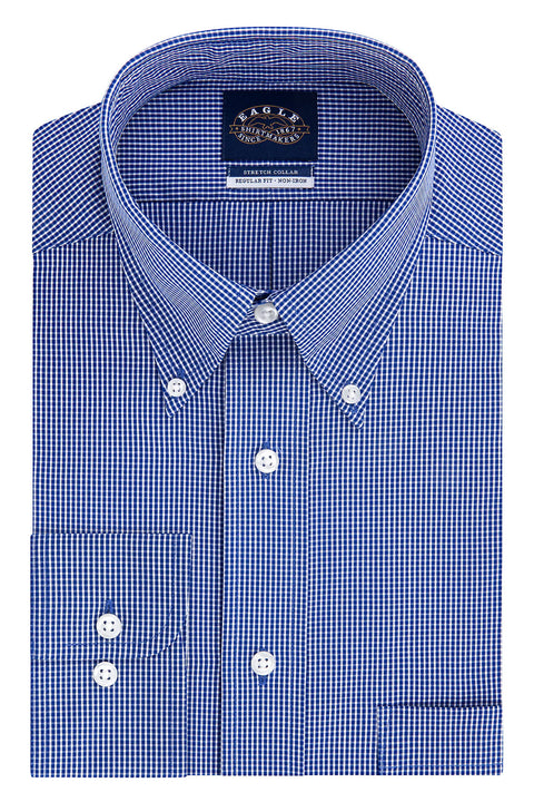 Eagle Men's Navy & White Stretch Collar Regular Fit Shirt | Eagle In Lebanon