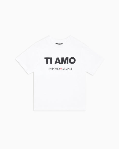 Emporio Armani Boy's White  with Ti amo print T-shirt | Emporio Armani in Lebanon