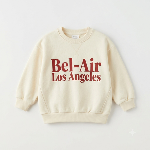 Zara Girl's Cream Cozy Graphic Crew Neck Sweatshirt | Zara In Lebanon