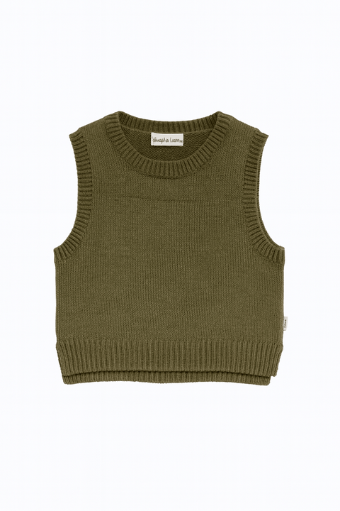 POMPdeLUX Girl's Khaki Knitted Blouse | POMPdeLUX in Lebanon