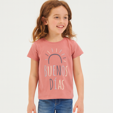 Sinsay Girl's Dusty Rose T-Shirt With A Print | Sinsay In Lebanon