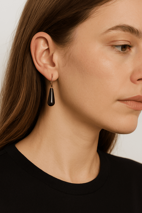 Avalonia Road Women's Gold & Black Earring | Avalonia Road In Lebanon