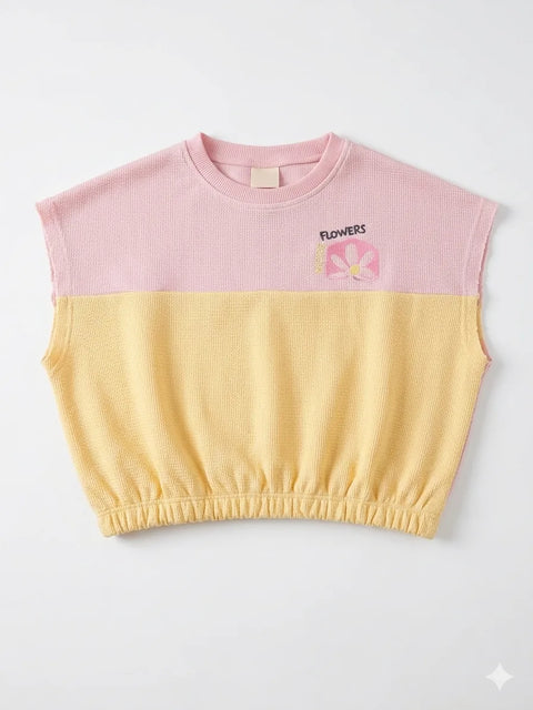 Zara Baby Girl's Pink & Yellow Sleeveless Blouse | Zara in Lebanon