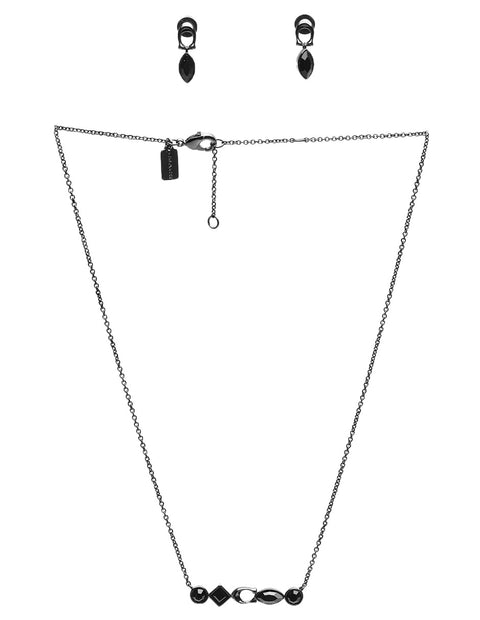 Coach Women's Set Of Black Stoned Necklace & Earrings |Coach in Lebanon