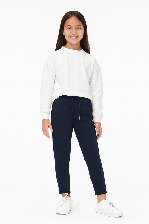 POMPdeLUX Girl's Navy Blue  Pull On Trouser |POMPdeLUX in Lebanon
