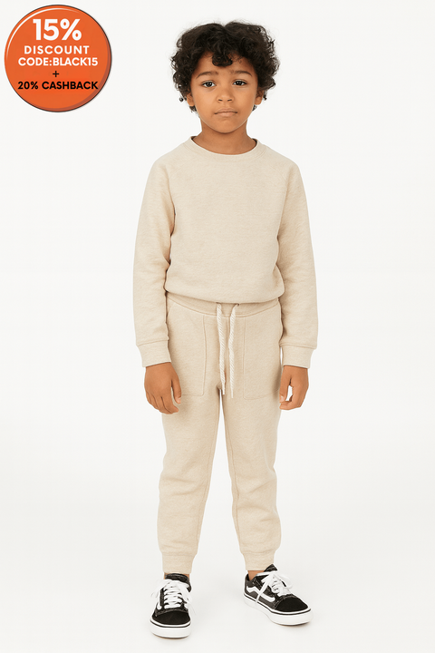 POMPdeLUX Boy's Beige  Sweatpants |POMPdeLUX in Lebanon