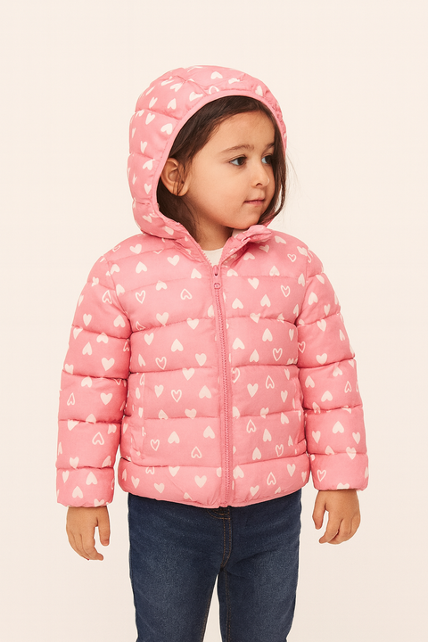 Epic Threads Girl's Pink Heart-Print Packable Jacket | BEpic Threads In Lebanon