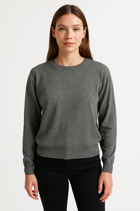 Mango Women's Gray Basic Long Sleeve Blouse |Mango In Lebanon