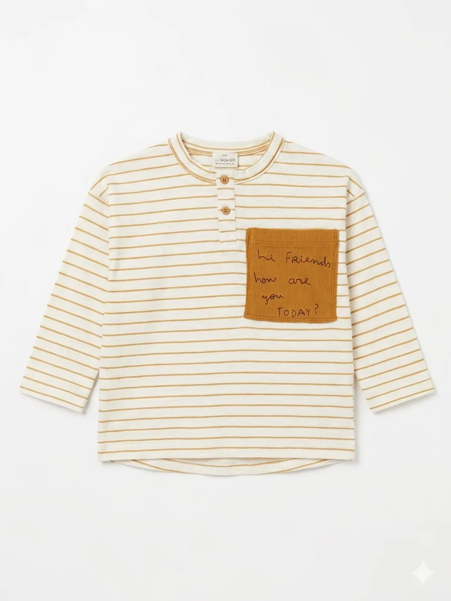 Zara Baby Boy's White & Brown Blouse | Zara In Lebanon