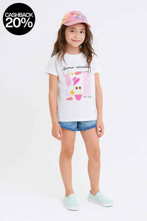 Sinsay Girls White T-Shirt With Print | Sinsay In Lebanon