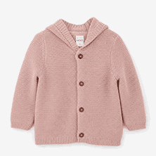 Carter's Baby Girl's Dusty Rose Knitted Long Sleeve Hooded Jacket|Carter's In Lebanon