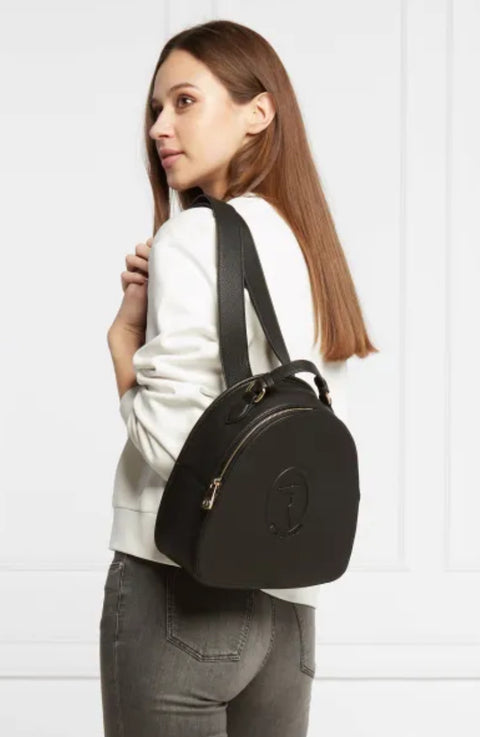 Trussardi Women's Black Leather Backpack |Trussardi in Lebanon