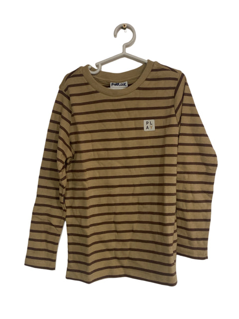 POMPdeLUX Girl's Beige/Brown Villads Long Sleeve Blouse| POMPdeLUX in Lebanon