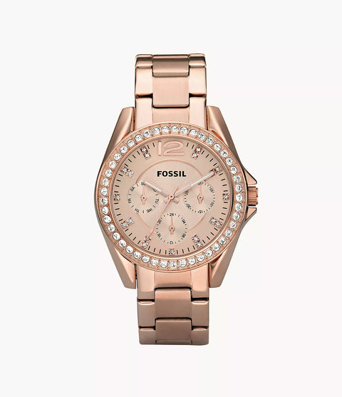 Fossil  Women's  Rose Gold-Tone Riley Multifunction Stainless Steel Watch |Fossil in Lebanon