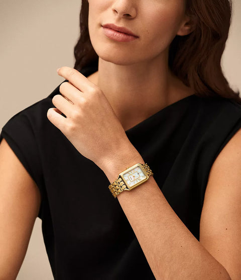 Fossil Women's Gold Raquel Three-Hand Date Gold-Tone Stainless Steel Watch | Fossil In Lebanon