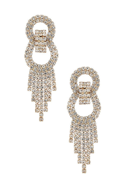 Ettika Women's Gold Crystal Fringe Earrings | Ettika In Lebanon