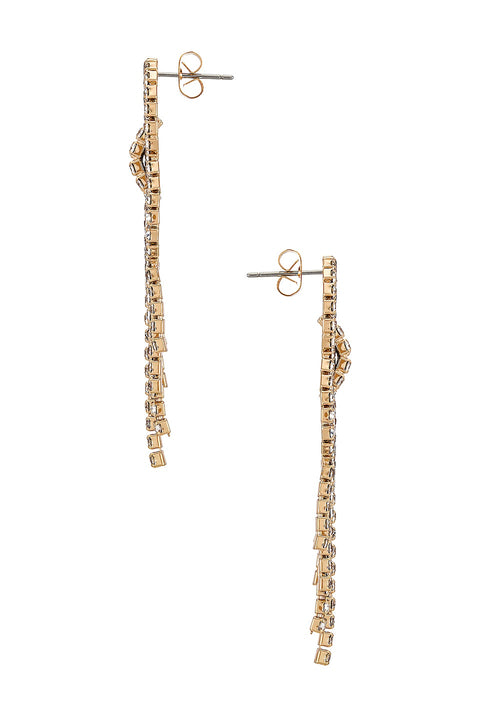 Ettika Women's Gold Crystal Fringe Earrings | Ettika In Lebanon