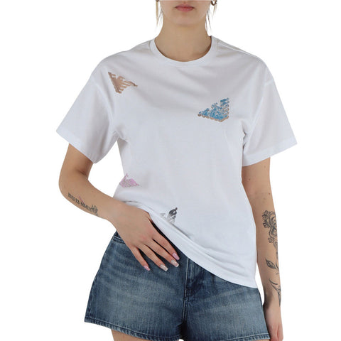 Emporio Armani Women's White Crew Neck T-shirt | Emporio Armani in Lebanon