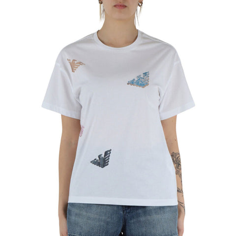 Emporio Armani Women's White Crew Neck T-shirt | Emporio Armani in Lebanon