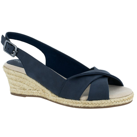 Easy Street Women's Navy Maureen Espadrille Slingback Heeled Sandals |  Easy Street  in Lebanon