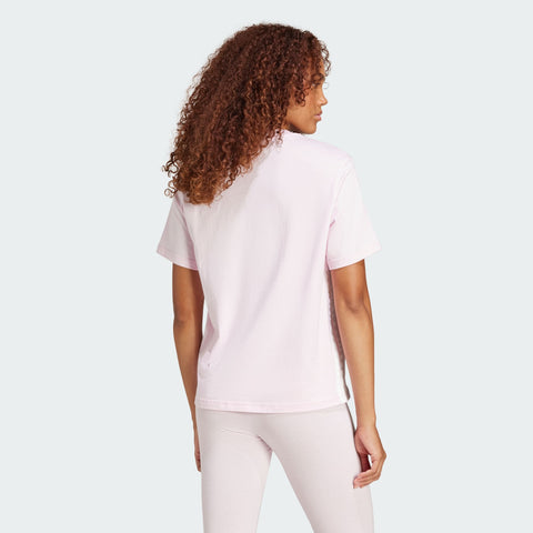 Adidas Women's Clear Pink/White Essentials 3-Stripes Cotton T-Shirt | Adidas In Lebanon