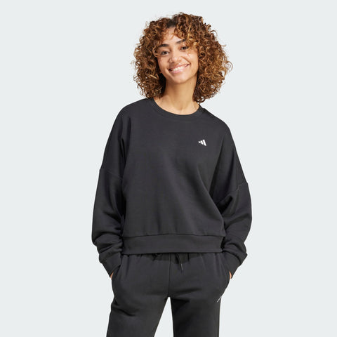 Adidas Women's Black Essentails Small Logo Feel Cozy Sweatshirt | Adidas In Lebanon