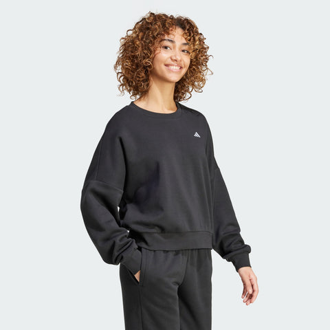 Adidas Women's Black Essentails Small Logo Feel Cozy Sweatshirt | Adidas In Lebanon